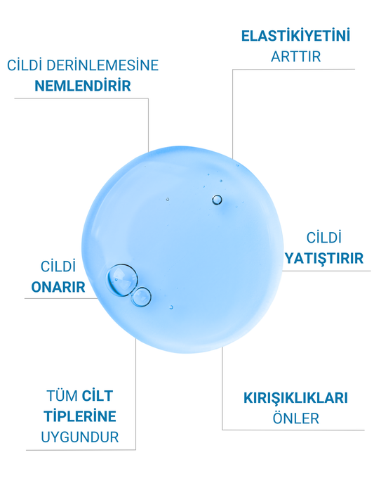 The Vivia Yoğun Nemlendirici, Dolgunlaştırıcı, Yenileyici ve Onarıcı Cilt Serumu Hyaluronic Acid, 30 ml