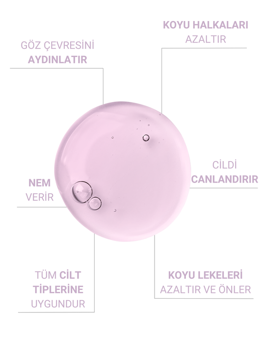 The Vivia Torbalanma, Koyu Halka ve Morluk Karşıtı Aydınlatıcı Göz Altı Serumu %5 Caffeine, Allantoin, 30 ml