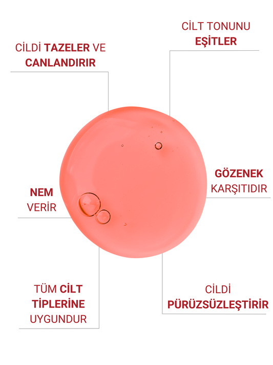 The Vivia Canlandırıcı, Cilt Tonu Eşitleyici, Tazeleyici, Gözenek Sıklaştırıcı Peeling Serum AHA & BHA, 30 ml