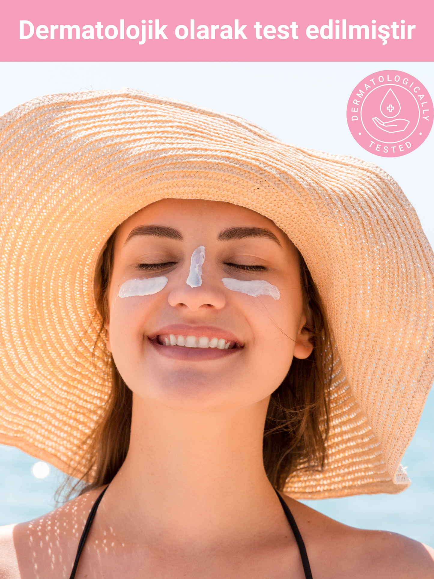 The Vivia Ton Eşitleyici ve Aydınlatıcı, Leke Karşıtı, Yüksek Koruyucu SPF50+ Pembe Renkli Güneş Kremi, 50 ml