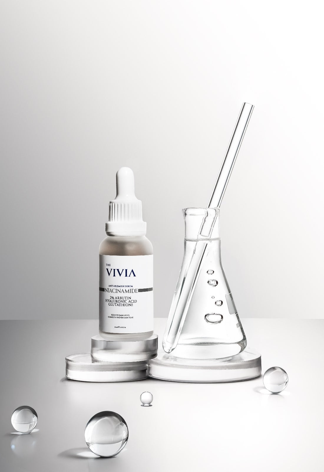 The Vivia Anti-Blemish and Skin Tone Equalizing Skin Serum Glutathione, Niacinamide, Arbutin, Hyaluronic Acid 30 Ml