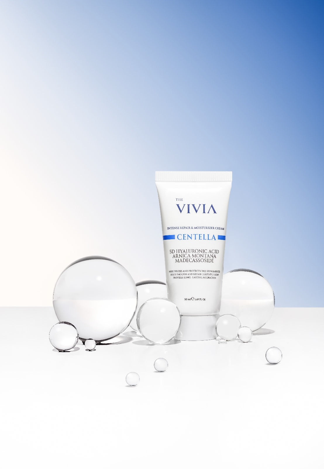 The Vivia Yoğun Bakım ve Nemlendirici Bariyer Destekleyici Cica Krem Madecassoside, Hyaluronik Asit 50 ml