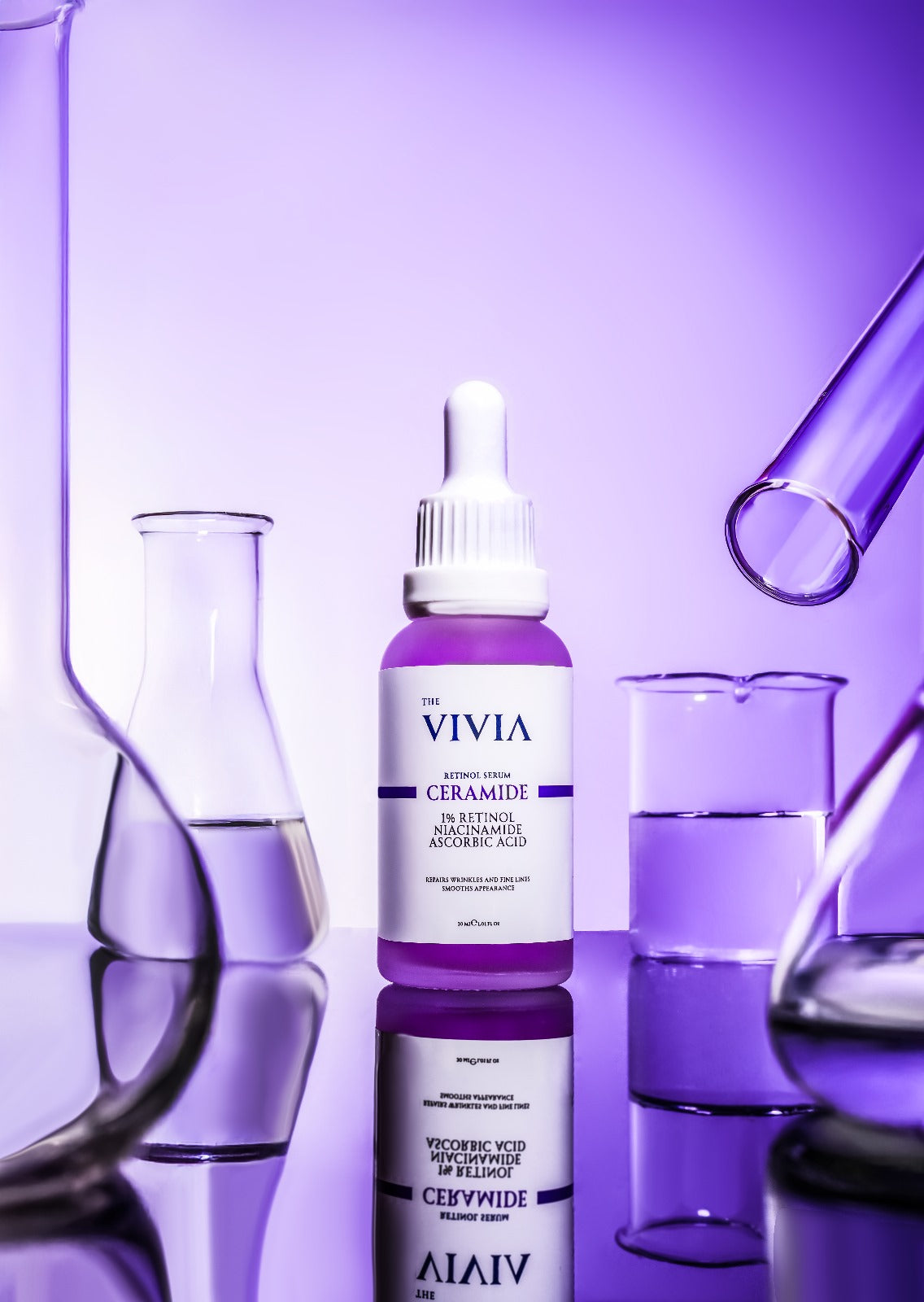 The Vivia Anti-Wrinkle and Anti-Aging Brightening Retinol Serum Ascorbic Acid, 1% Retinol, Ceramide 30 ml