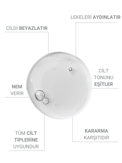 The Vivia Leke Karşıtı ve Cilt Tonu Eşitleyen Cilt Serumu Glutatyon, Niasinamid, Arbutin, Hyaluronik Acid 30 Ml