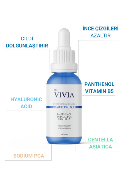 The Vivia Yoğun Nemlendirici, Dolgunlaştırıcı, Bariyer Destekleyici Cilt Serumu Hyaluronic Acid, 30 ml