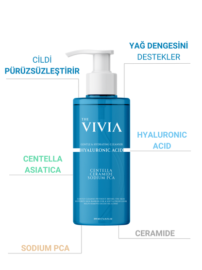 The Vivia Sebum Dengeleyici, ve Siyah Nokta Karşıtı Yüz Temizleme Jeli Tüm Cilt Tipleri 200 ml