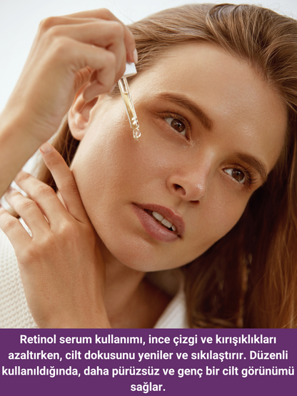 The Vivia Kırışıklık ve Yaşlanma Karşıtı Aydınlatıcı Retinol Serum Askorbik Asit, %1 Retinol, Seramid 30 ml