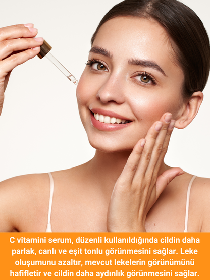 The Vivia Leke Karşıtı Aydınlatıcı C Vitamini Serum Glutatyon, %20 Askorbik Asit, %5 Ferulik Asit 30 ml