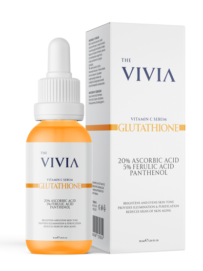 The Vivia Leke Karşıtı Aydınlatıcı C Vitamini Serum Glutatyon, %20 Askorbik Asit, %5 Ferulik Asit 30 ml