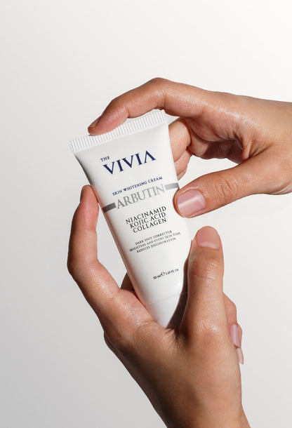 The Vivia Skin Whitening Brightening Anti-Blemish Cream Arbutin Kojic
