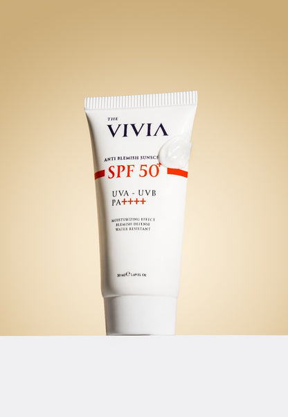 The Vivia Leke Karşıtı Yüksek Koruyucu SPF50+ Yüz Güneş Kremi Tüm Cilt Tipleri 50 Ml